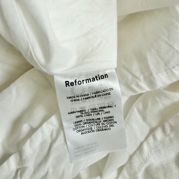 Reformation Tagiatelle White Linen Dress 4 - Picture 5 of 6